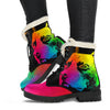 Watercolor Pit Womens Faux Fur Leather Boots