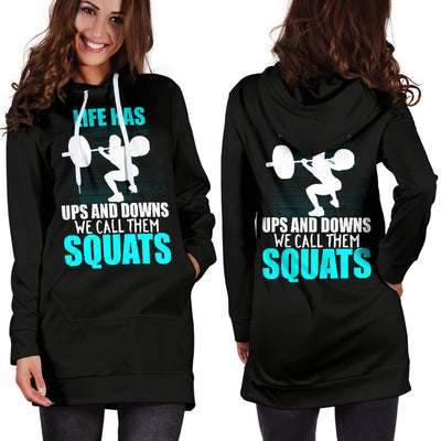 Ups and Downs Squats Hoodie Dress