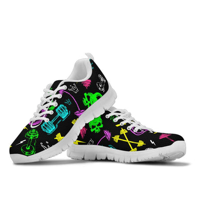 Neon Gym Sneakers White Soles