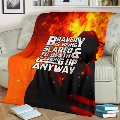 Brave Firefighter Premium Blanket