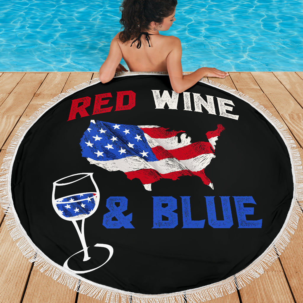 Red Wine and Blue Beach Blanket