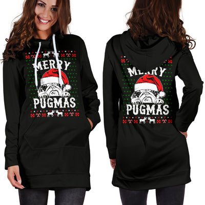 Merry Pugmas Hoodie Dress