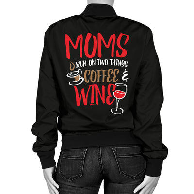 Moms Run on Coffee and Wine Bomber Jacket