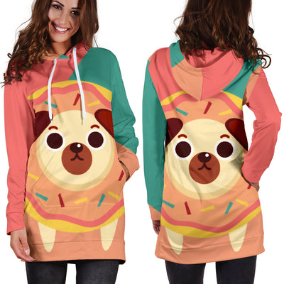 Donut Pug Hoodie Dress