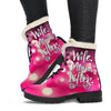 Wife Mom Lifter Faux Fur Leather Boots