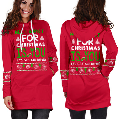 All I Want For Christmas Hoodie Dress