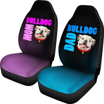 Bulldog Mom & Dad Car Seat Covers (set of 2) - bulldog bestseller