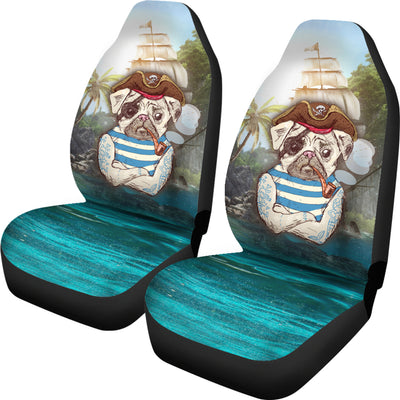 Pirate Pug Car Seat Covers (set of 2)
