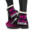 Welder Chick Womens Faux Fur Leather Boots