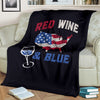 Red Wine and Blue Premium Blanket - wine bestseller