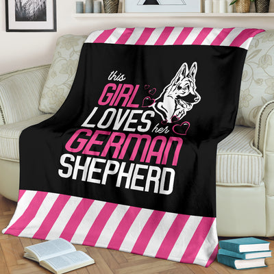 This Girl Loves Her German Shepherd Premium Blanket