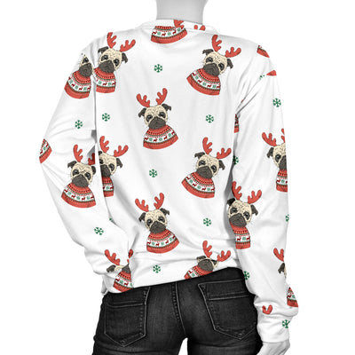 Reindeer Pugs Women's Ugly Xmas Sweater