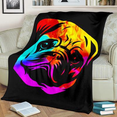 Rainbow Pug Premium Blanket