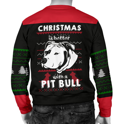 Better With A Pit Bull Men's Ugly Xmas Sweater