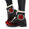 Red Hot Firefighter Mens Faux Fur Leather Boots