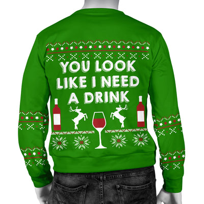 You Look Like I Need A Drink Men's Ugly Xmas Sweater