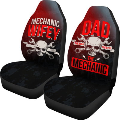 Dad & Wifey Mechanic Car Seat Covers (set of 2)
