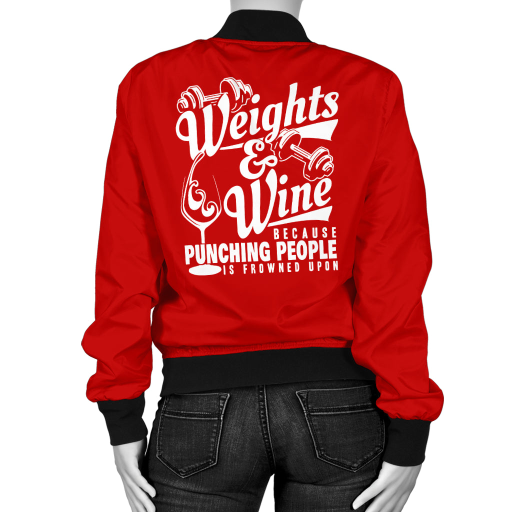 Weights and Wine Women's Bomber Jacket