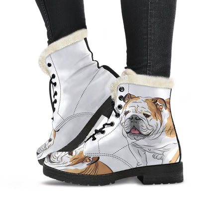 Big Bull Womens Faux Fur Leather Boots - bulldog bestseller
