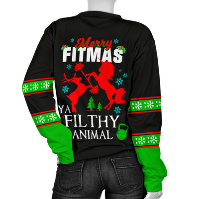 Merry Fitmas Ya Filthy Animal Women's Ugly Xmas Sweater