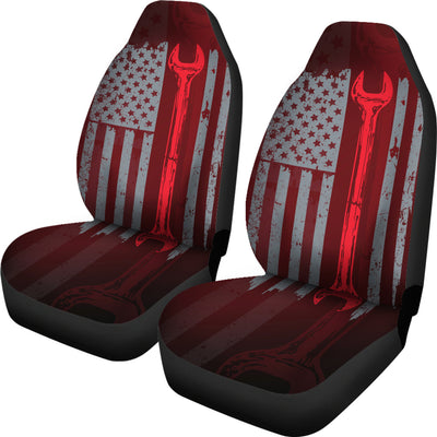 Mechanic Flag Car Seat Covers (set of 2)