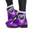 Space Pug Womens Faux Fur Leather Boots