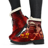 Fire Grunge Mens Faux Fur Leather Boots