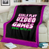 Girls Play Video Games Premium Blanket