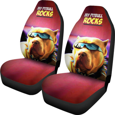 My Pitbull Rocks Car Seat Cover