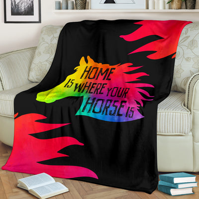 Home Is Where Your Horse Is Premium Blanket