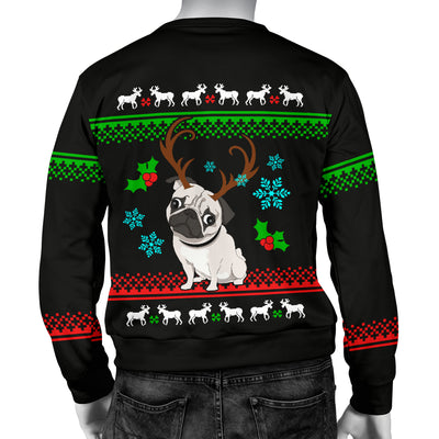 Reindeer Pug Men's Ugly Xmas Sweater