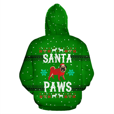 Santa Paws Pug Hoodie