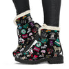 Pug Logos Womens Faux Fur Leather Boots