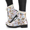 I Love Pugs Womens Faux Fur Leather Boots