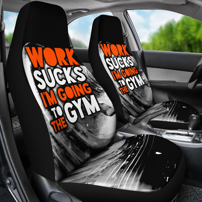 Work Sucks Going To Gym Car Seat Covers (set of 2)