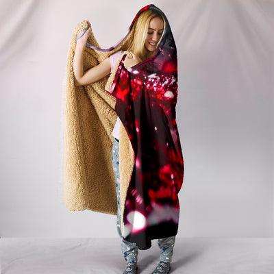 Red Wine Bubbles Hooded Blanket