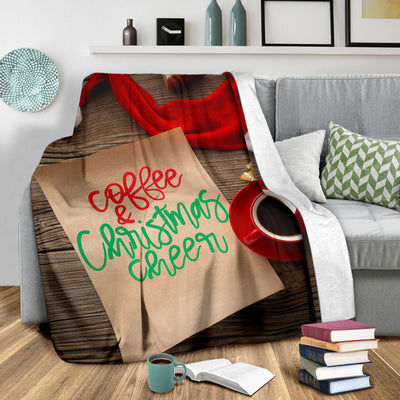 Coffee and Christmas Cheer Premium Blanket