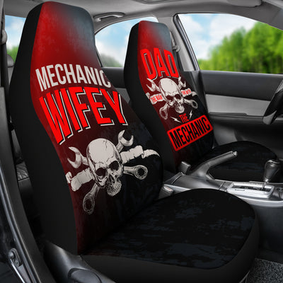 Dad & Wifey Mechanic Car Seat Covers (set of 2)