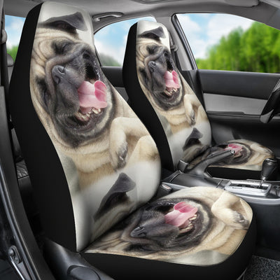 Smiling Pug Car Seat Covers (set of 2)