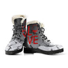Wine Love Womens Faux Fur Leather Boots