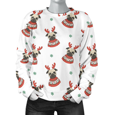 Reindeer Pugs Women's Ugly Xmas Sweater