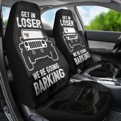 We're Going Barking Pug Car Seat Covers (set of 2)