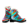 Rainbow Hair Womens Faux Fur Leather Boots