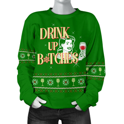 Drink Up Women's Ugly Xmas Sweater