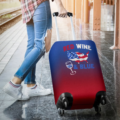Red Wine and Blue Luggage Cover
