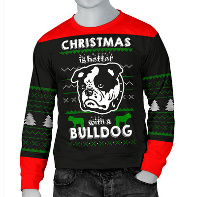 Better With A Bulldog Men's Ugly Xmas Sweater