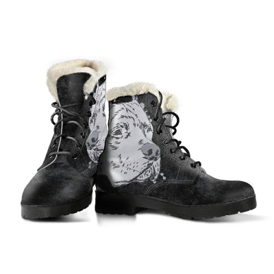 Pit Bull Mens Faux Fur Leather Boots