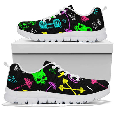 Neon Gym Sneakers White Soles