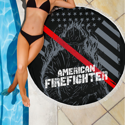 American Firefighter Beach Blanket