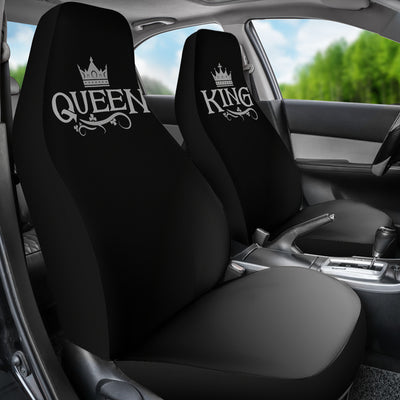 Silver King and Queen Car Seat Covers